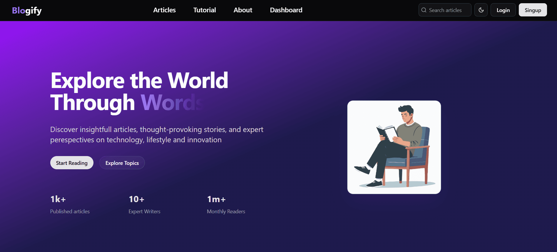 Blogify project screenshot