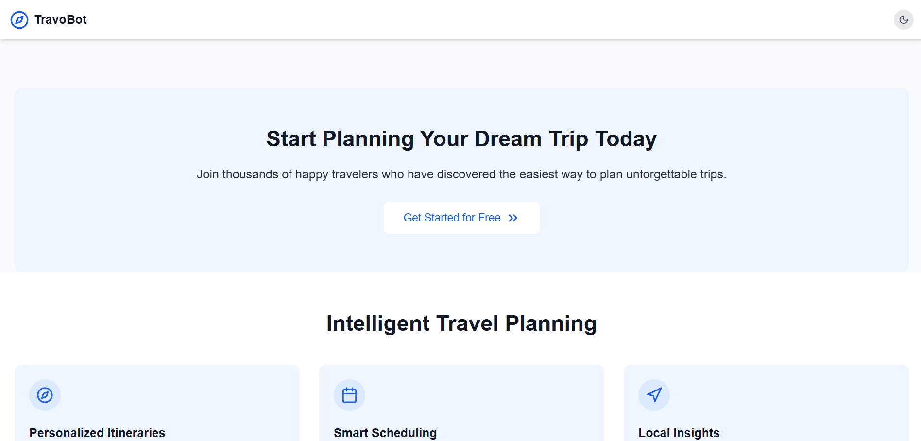 TravoBot project screenshot
